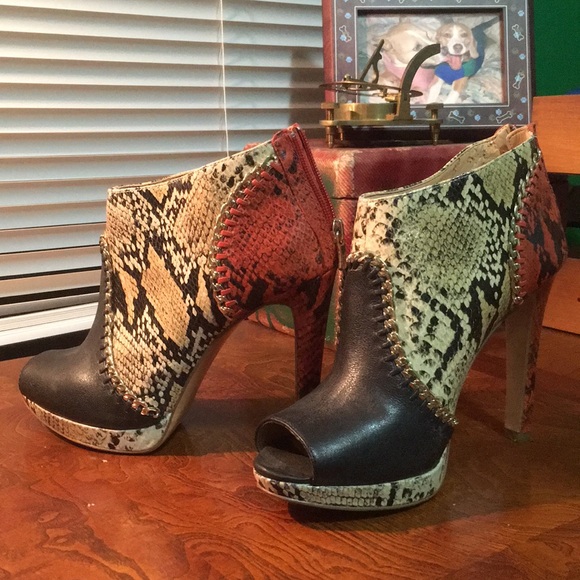 BCBG “Britt” Chain Python Colorblock Bootie - Picture 8 of 8